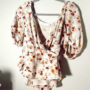 Floral Puff Sleeve Top